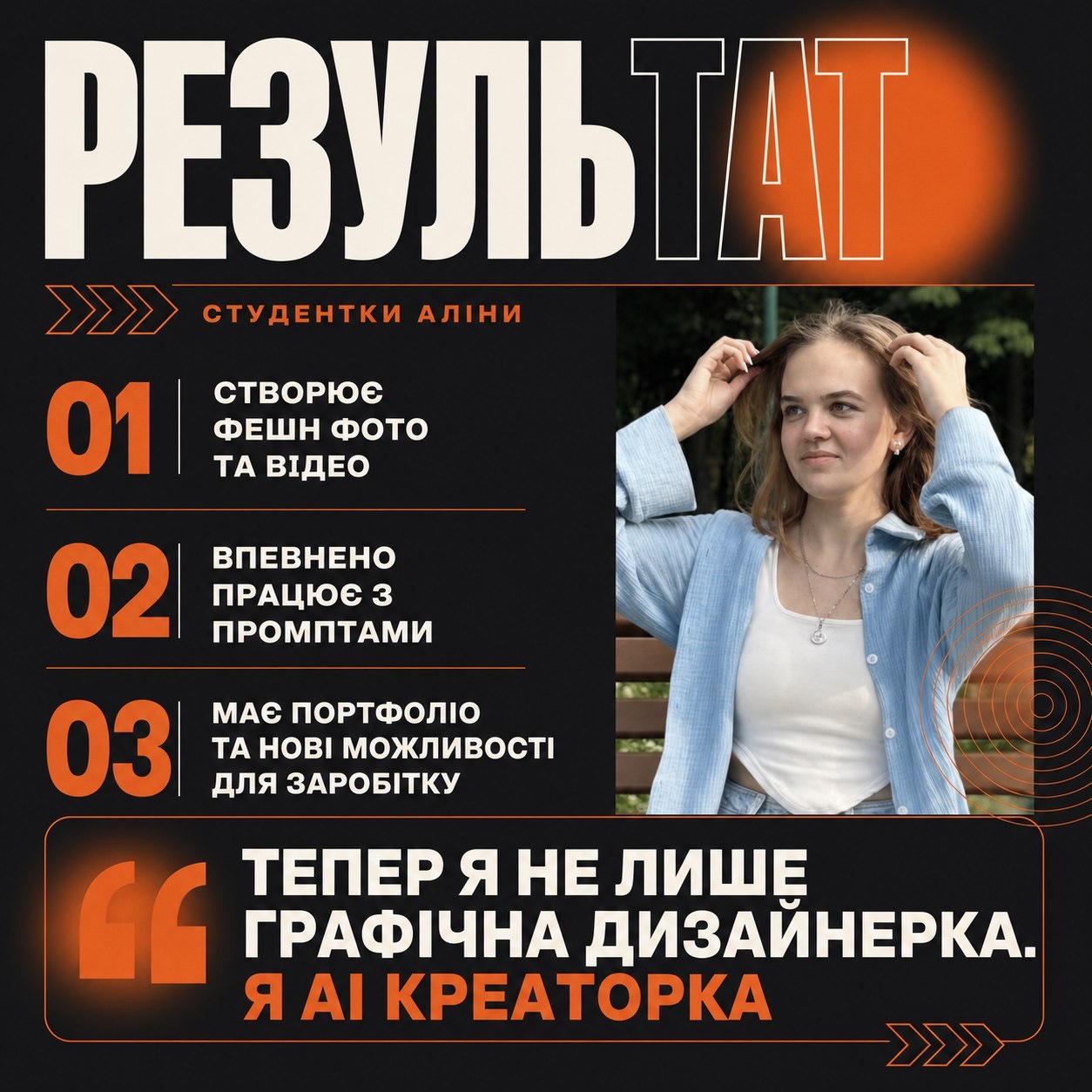 Результати Аліни після навчання